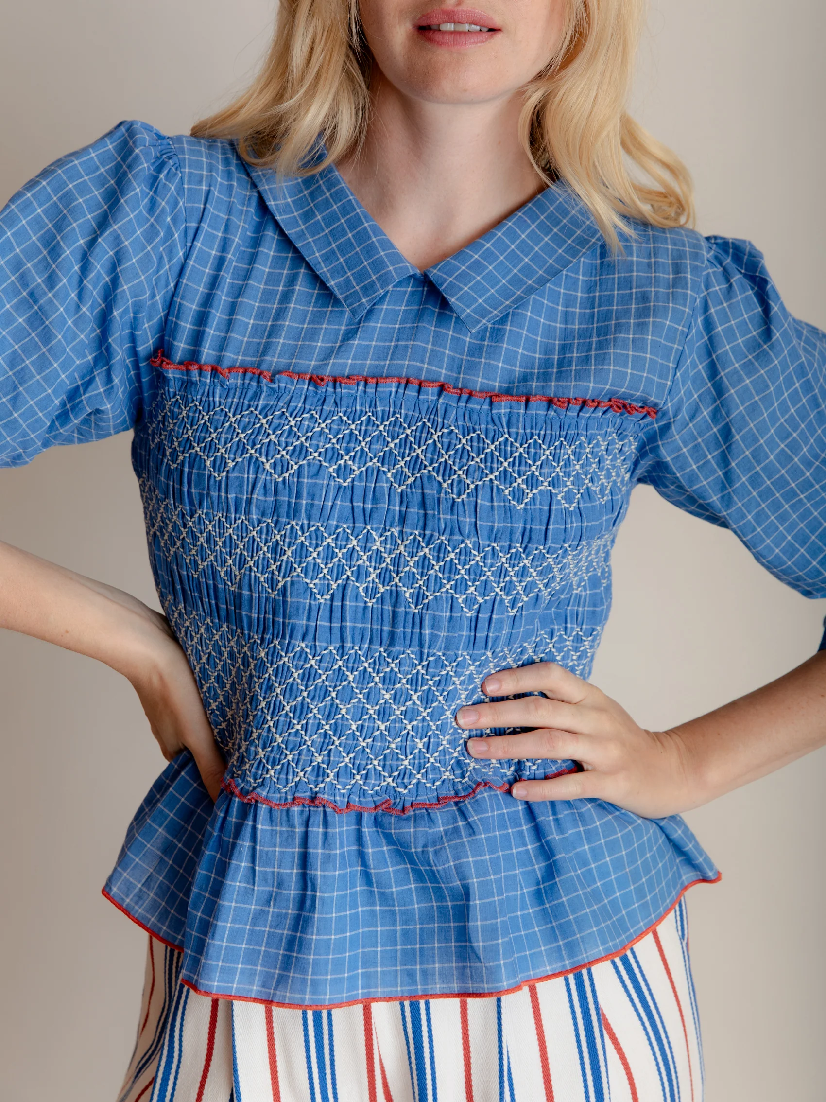 Arles Top in Gentle Blue