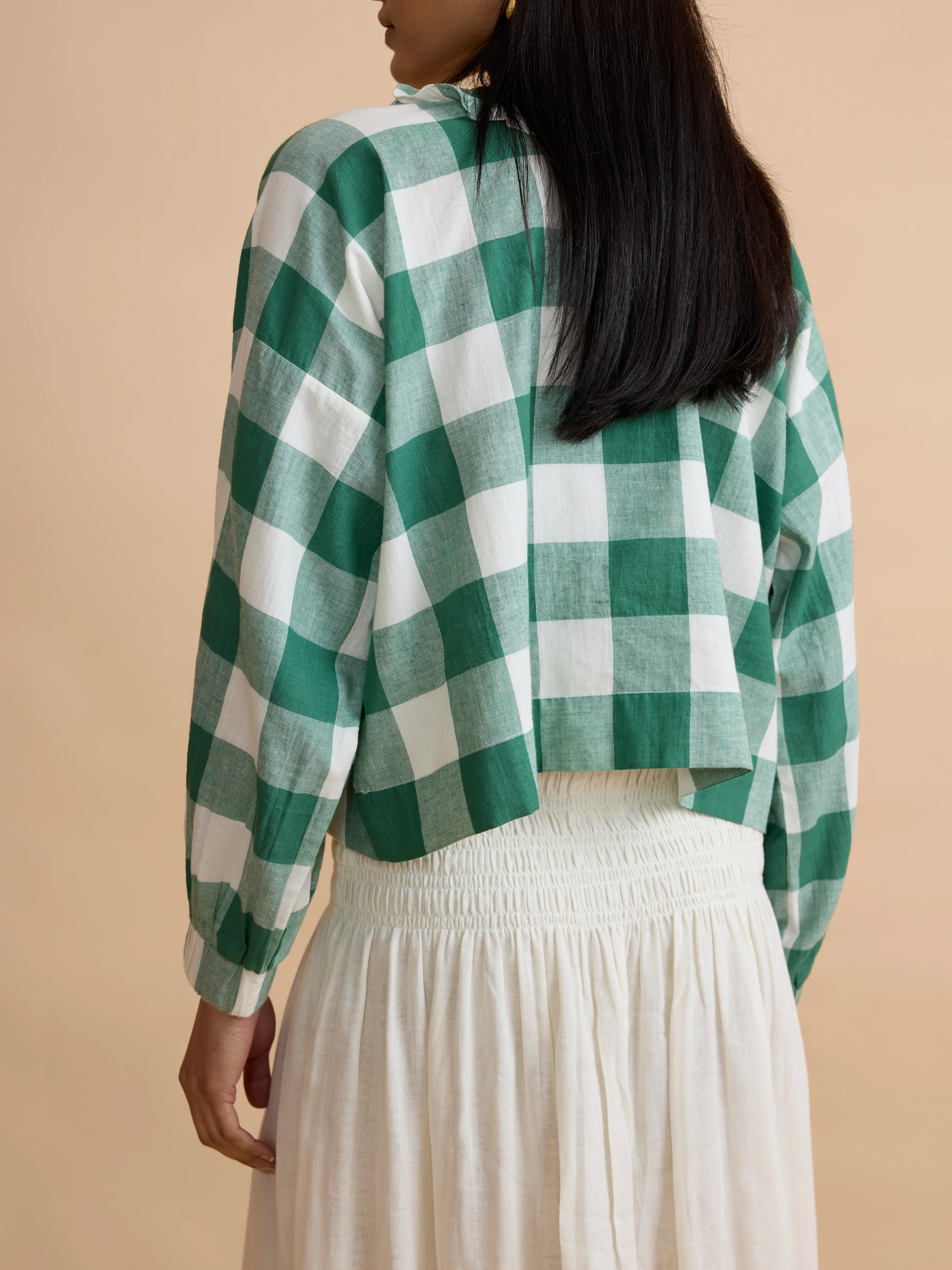 Gabby Top in Green Check - Image 2