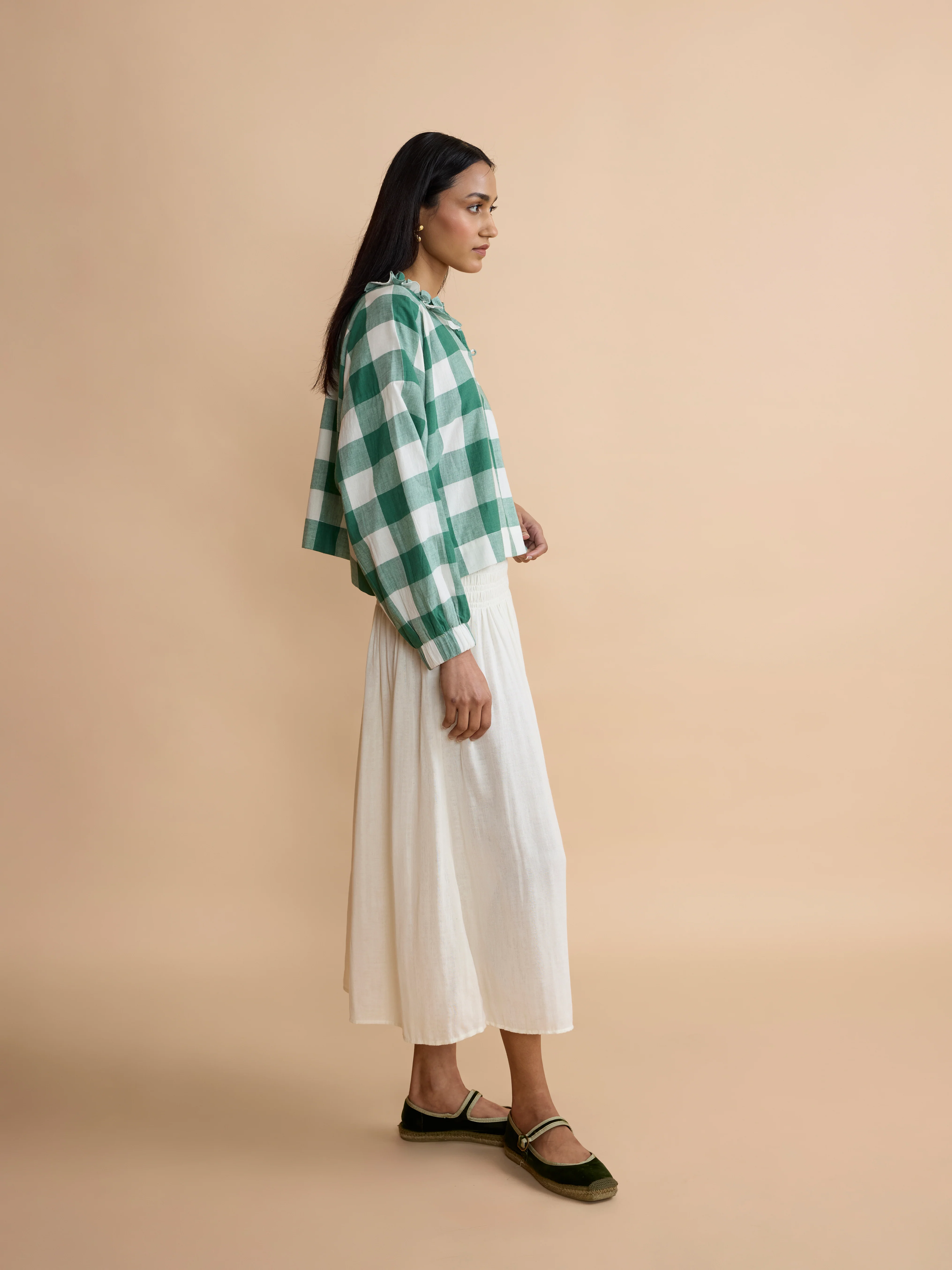 Gabby Top in Green Check - Image 4