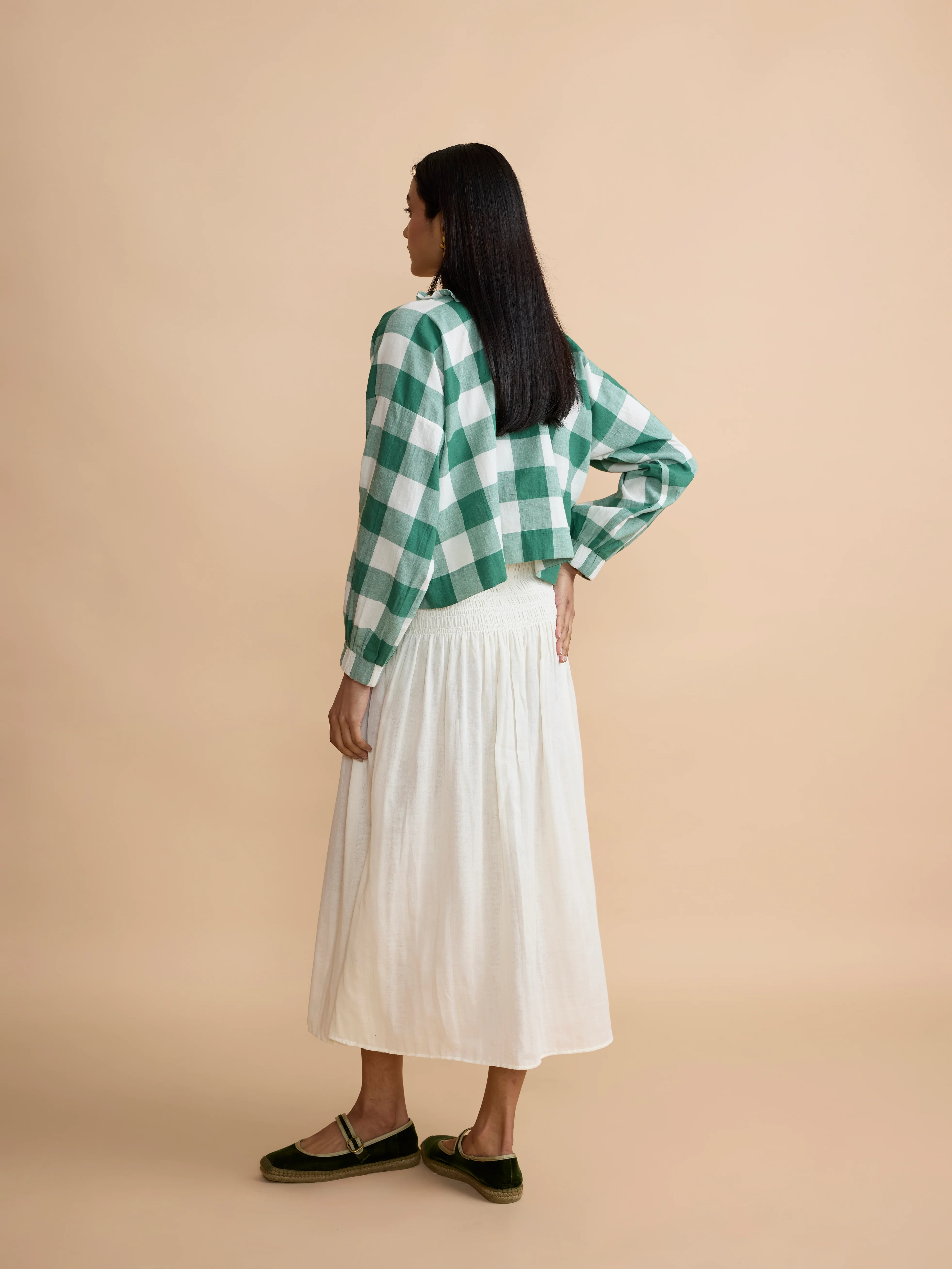 Gabby Top in Green Check - Image 5